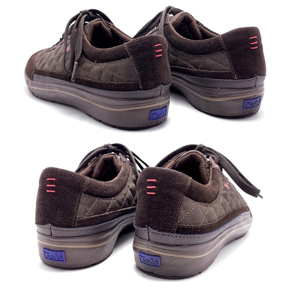 Keds Brown Suede Quilted Nylon Sneakers - Picture 6 of 8